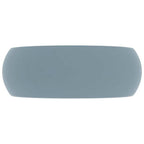 Lavabo de lujo redondo cerámica azul claro mate 40x15 cm