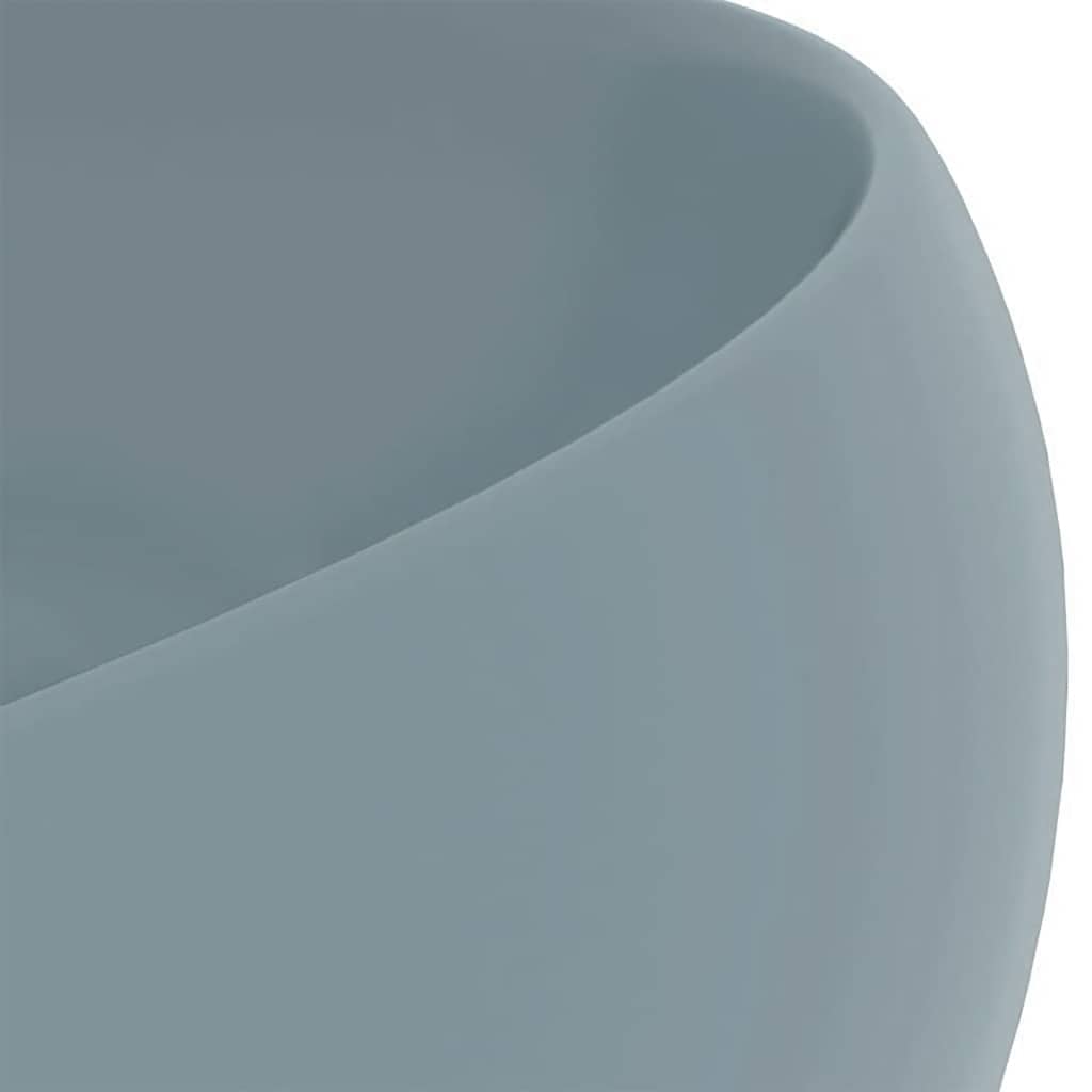 Lavabo de lujo redondo cerámica azul claro mate 40x15 cm