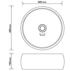 Lavabo de lujo redondo cerámica azul claro mate 40x15 cm