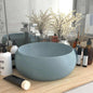 Luxury round matt light blue ceramic basin 40x15 cm