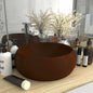 Luxury round matt light blue ceramic basin 40x15 cm