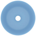 Lavabo de lujo redondo cerámica azul claro mate 40x15 cm