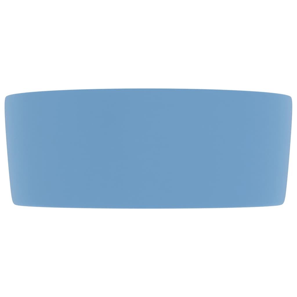 Lavabo de lujo redondo cerámica azul claro mate 40x15 cm