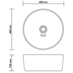 Lavabo de lujo redondo cerámica azul claro mate 40x15 cm