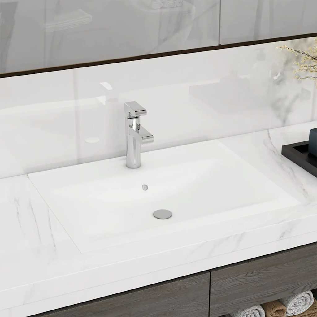 Luxury Wash Basin Tap Hole Dark Brown Ceramic 60x46 cm