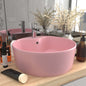 Luxury basin with overflow light blue matte ceramic 36x13 cm