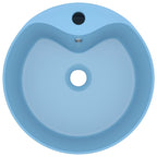 Lavabo lujo con rebosadero cerámica azul claro mate 36x13 cm