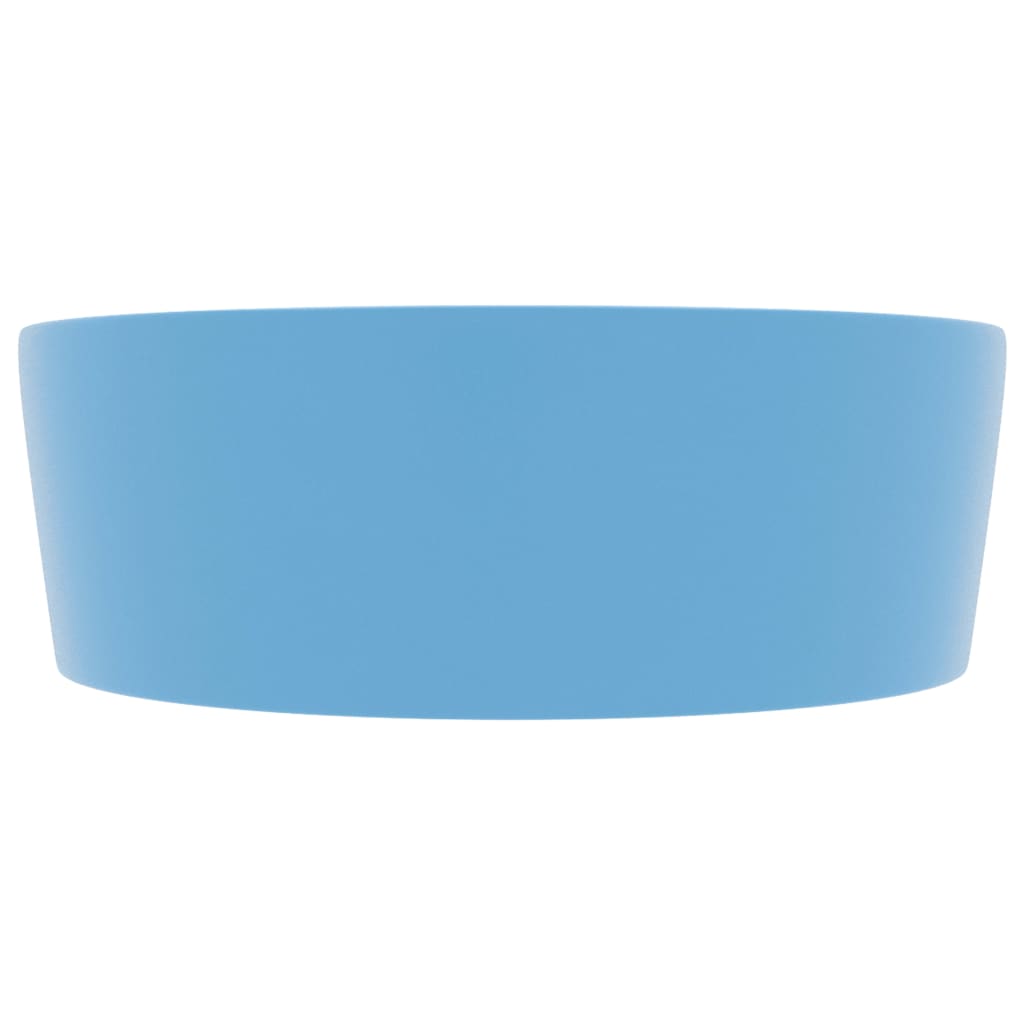 Lavabo lujo con rebosadero cerámica azul claro mate 36x13 cm