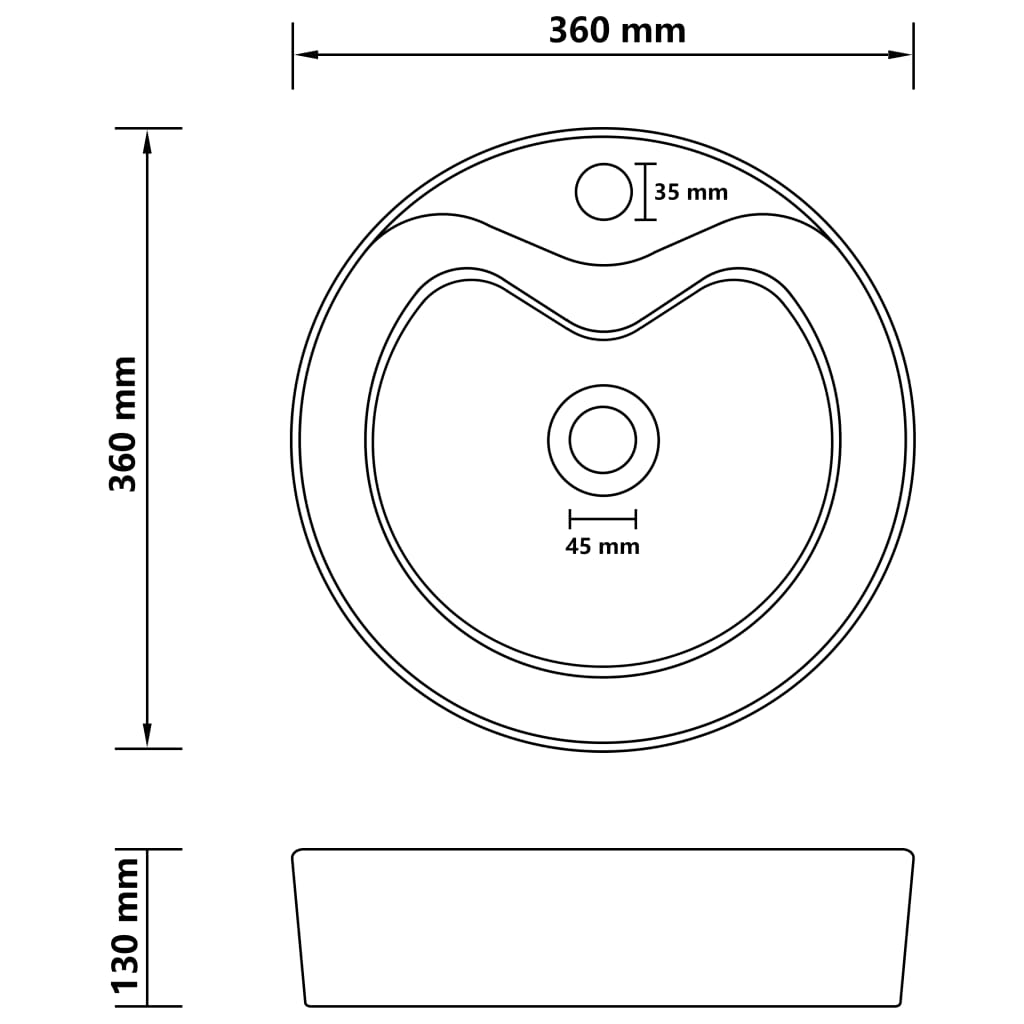Lavabo lujo con rebosadero cerámica azul claro mate 36x13 cm