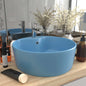 Luxury basin with overflow light blue matte ceramic 36x13 cm