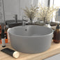 Luxury basin with overflow light blue matte ceramic 36x13 cm