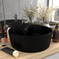 Luxury basin with overflow light blue matte ceramic 36x13 cm