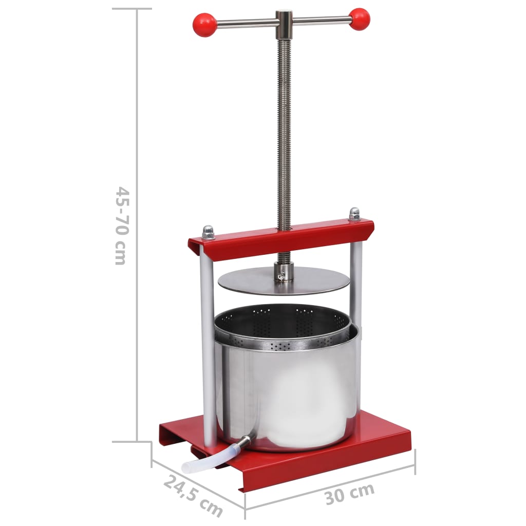Prensa de vino y fruta acero inoxidable 6 L