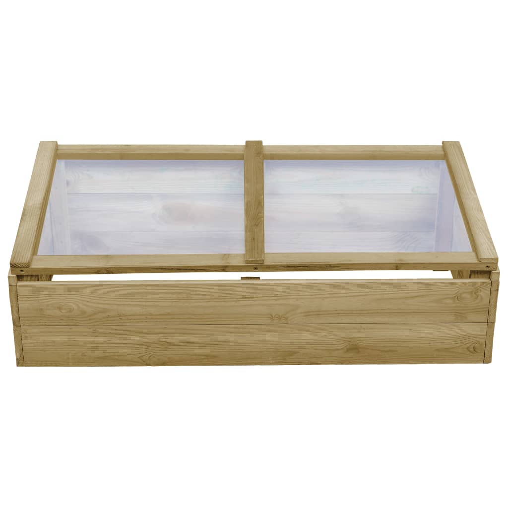 Invernadero de madera de pino impregnada 2 uds 100x50x35 cm