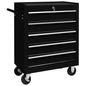Carrito caja de herramientas 5 cajones negro