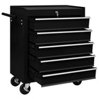 Carrito caja de herramientas 5 cajones negro