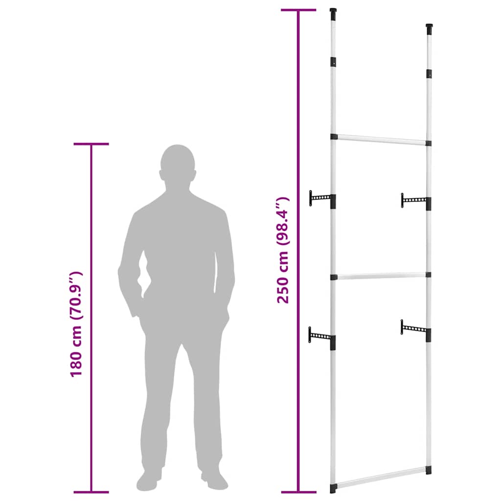 Armario telescópico con barras de aluminio