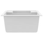 Fregadero de cocina doble seno con rebosadero granito blanco