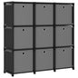 Estantería de 9 cubos con cajas de tela gris 103x30x107,5 cm