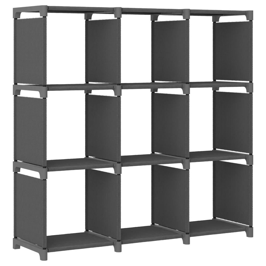 15-cube gray fabric shelving unit 103x30x175.5 cm