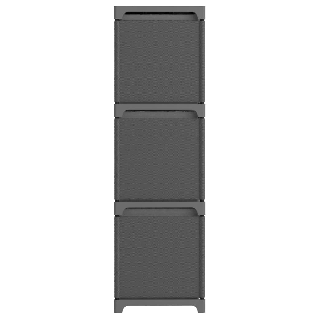 Estantería de 9 cubos con cajas de tela gris 103x30x107,5 cm