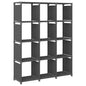 Estante de 12 cubos de tecido cinzento 103x30x141 cm