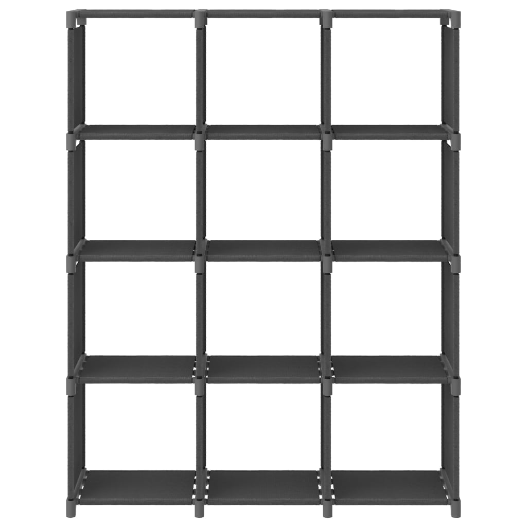 Estantería de 12 cubos de tela gris 103x30x141 cm