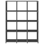 Estantería de 12 cubos de tela gris 103x30x141 cm