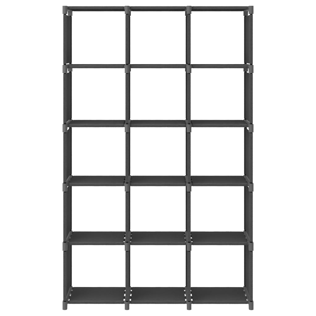 Estantería de 15 cubos de tela gris 103x30x175,5 cm