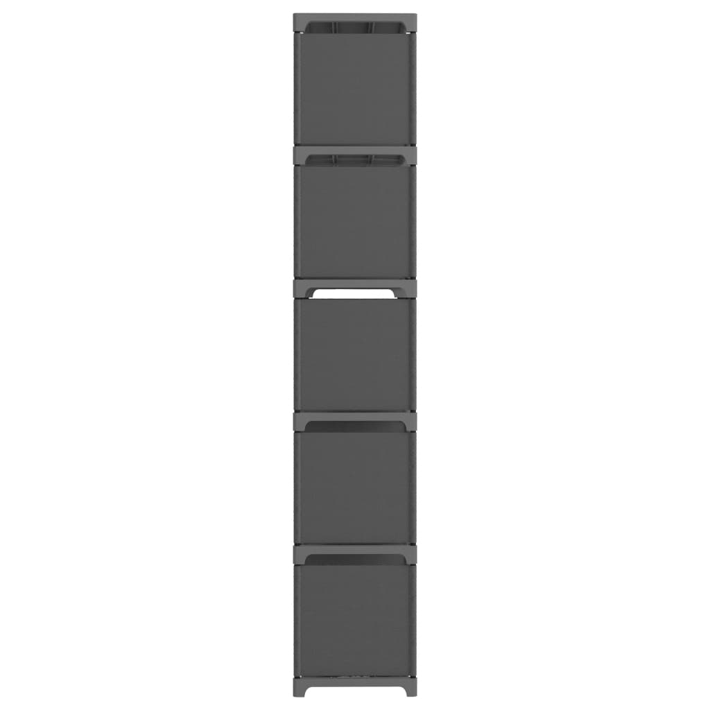 Estantería de 15 cubos de tela gris 103x30x175,5 cm