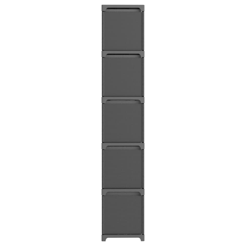 Estantería de 15 cubos con cajas de tela gris 103x30x175,5 cm
