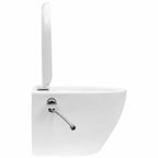 Inodoro WC de pared sin bordes cisterna oculta cerámica blanco