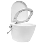 Inodoro WC de pared sin bordes cisterna oculta cerámica blanco