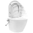 Inodoro WC de pared sin bordes cisterna oculta cerámica blanco