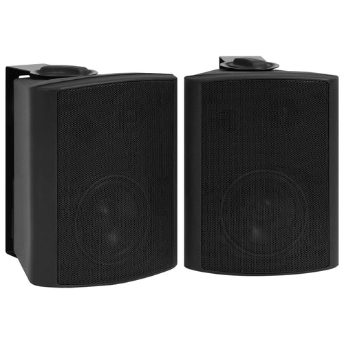 Colunas estéreo de parede 2 unidades preto interior exterior 100 W
