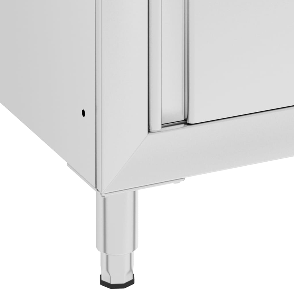 Armario de cocina comercial con escurridor de acero inoxidable