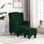 Cream fabric armchair with footrest