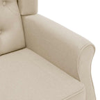 Sillón con reposapiés de tela crema