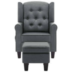 Sillón de masaje con reposapiés tela gris claro