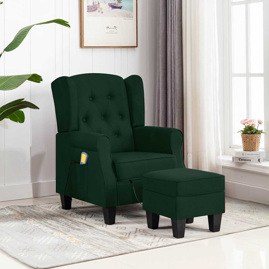 Sillón de masaje con reposapiés tela gris claro