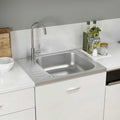 Fregadero de cocina con escurridor acero inox 1000x600x155 mm