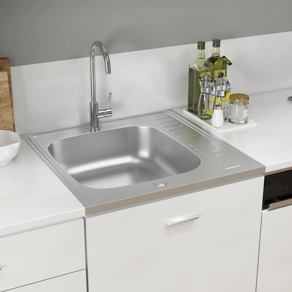 Fregadero de cocina con escurridor acero inox 1000x600x155 mm
