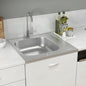 Lava-louça de cozinha com escorredor aço inox 1000x600x155 mm