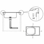 Fregadero de cocina con escurridor acero inox 1000x600x155 mm