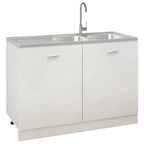 Fregadero de cocina doble seno acero inoxidable 1200x500x155 mm