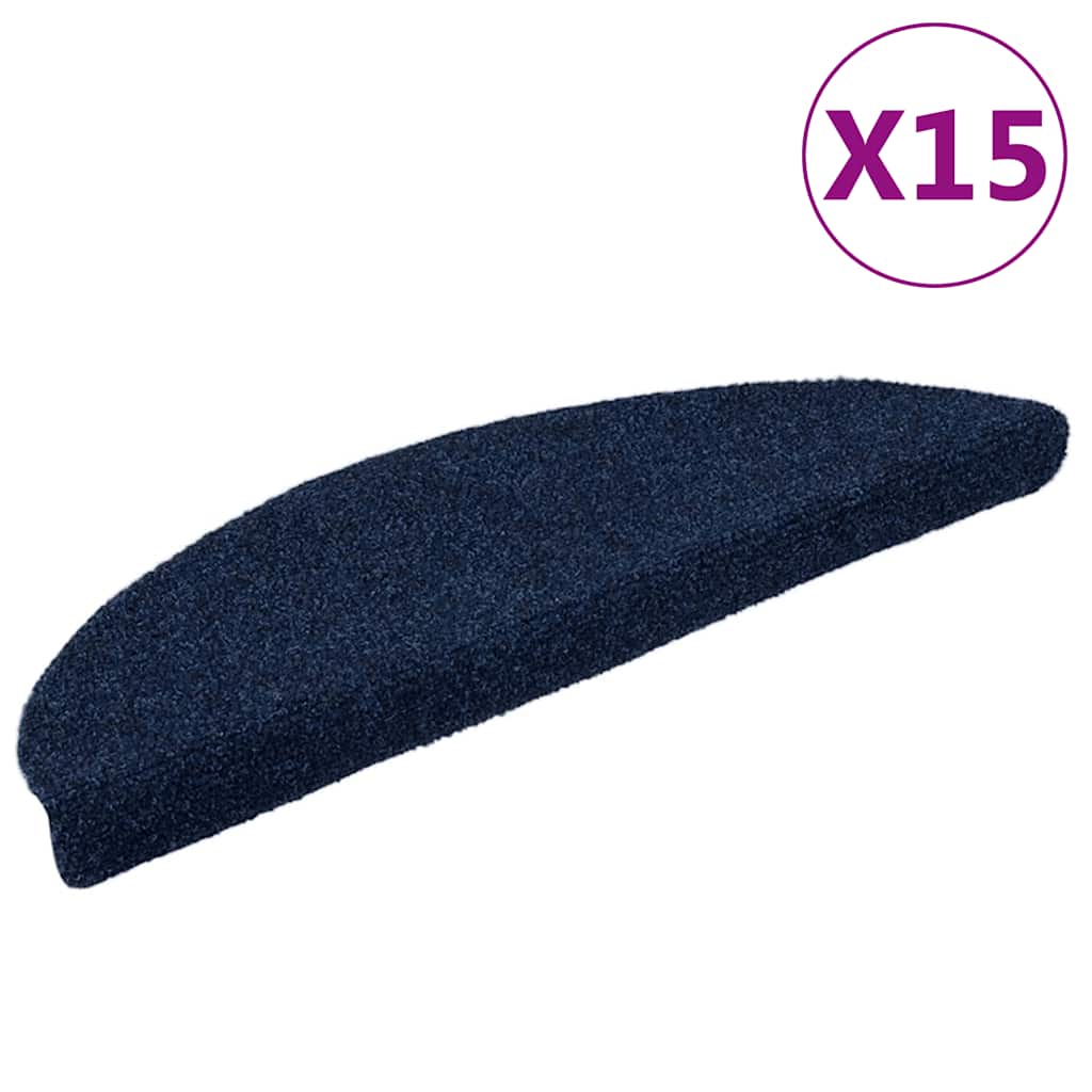 Alfombrillas para escaleras 10 unidades 56x17x3 cm Azul Semicircular