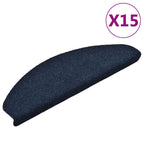 Alfombrillas para escaleras 10 unidades 56x17x3 cm Azul Semicircular