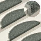 Alfombras de peldaños de escalera 15 uds gris claro 56x17x3 cm