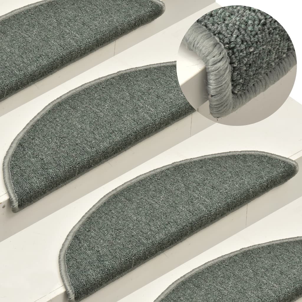 Alfombras de peldaños de escalera 15 uds gris claro 56x17x3 cm