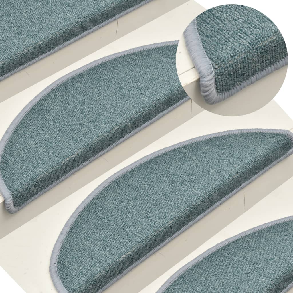 Alfombras de peldaños de escalera 15 uds gris claro 56x17x3 cm